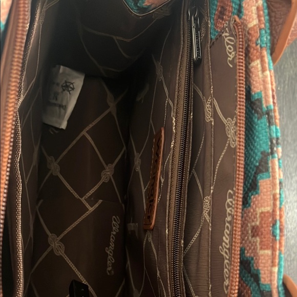 WRANGLER SOUTHWESTERN PRINT TOTE + CROSSBODY BAG - Turquoise - Picture 6 of 11